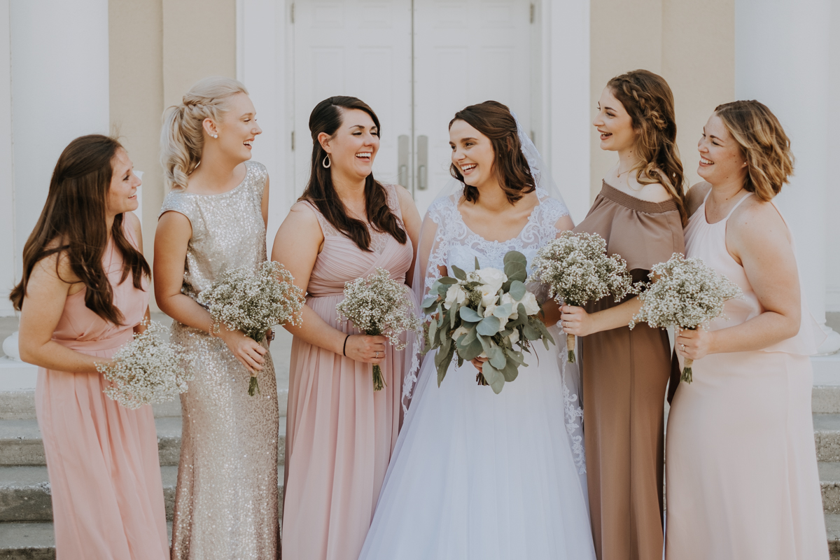 mix and match bridesmaids Tampa wedding | Emily + Aaron | Freehearted Film Co | Tampa Wedding Photography and Wedding Videography
