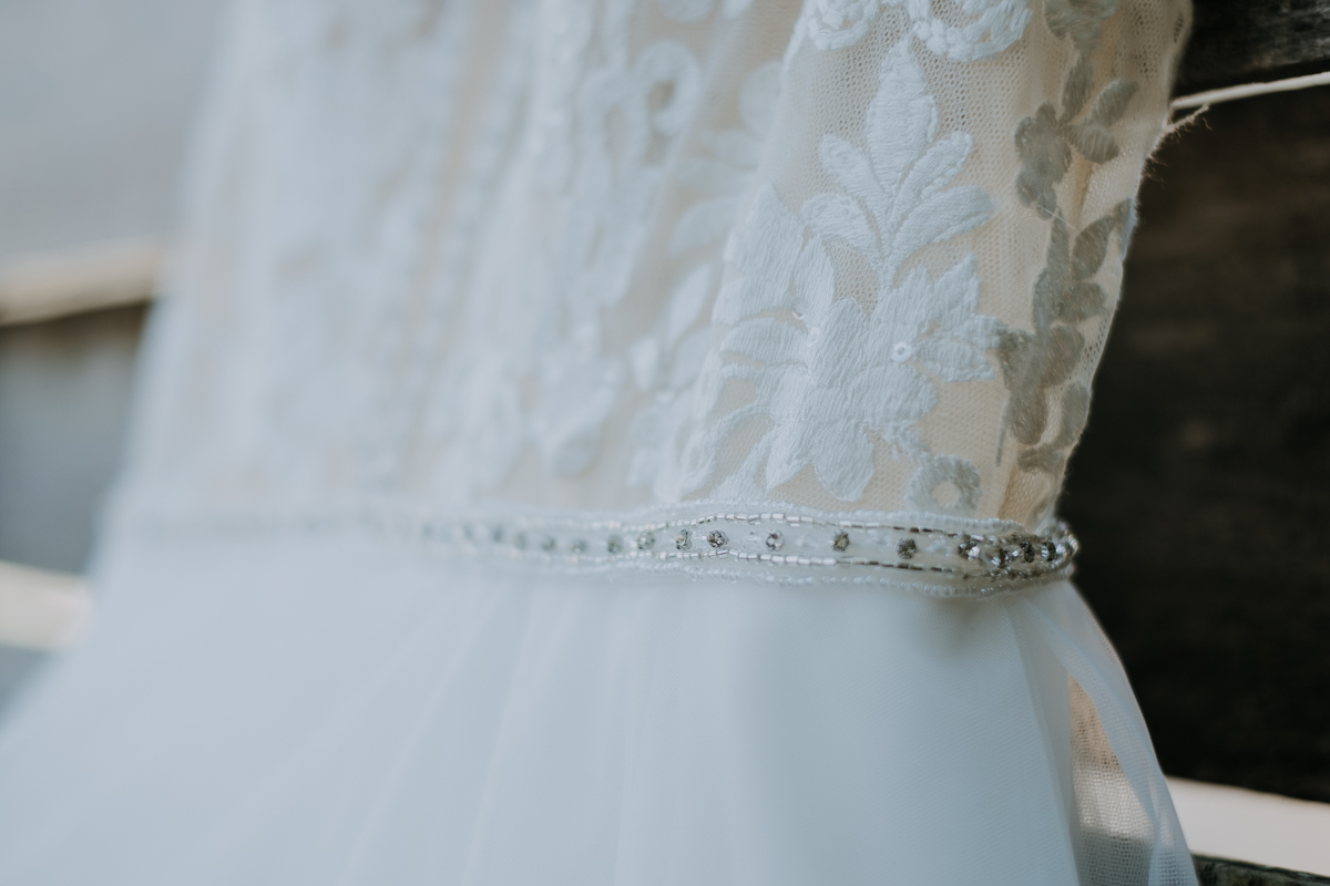 lace and tulle wedding dress details | freehearted film co | tampa wedding photographer | tulle wedding dress | lace wedding dress | chic tampa wedding
