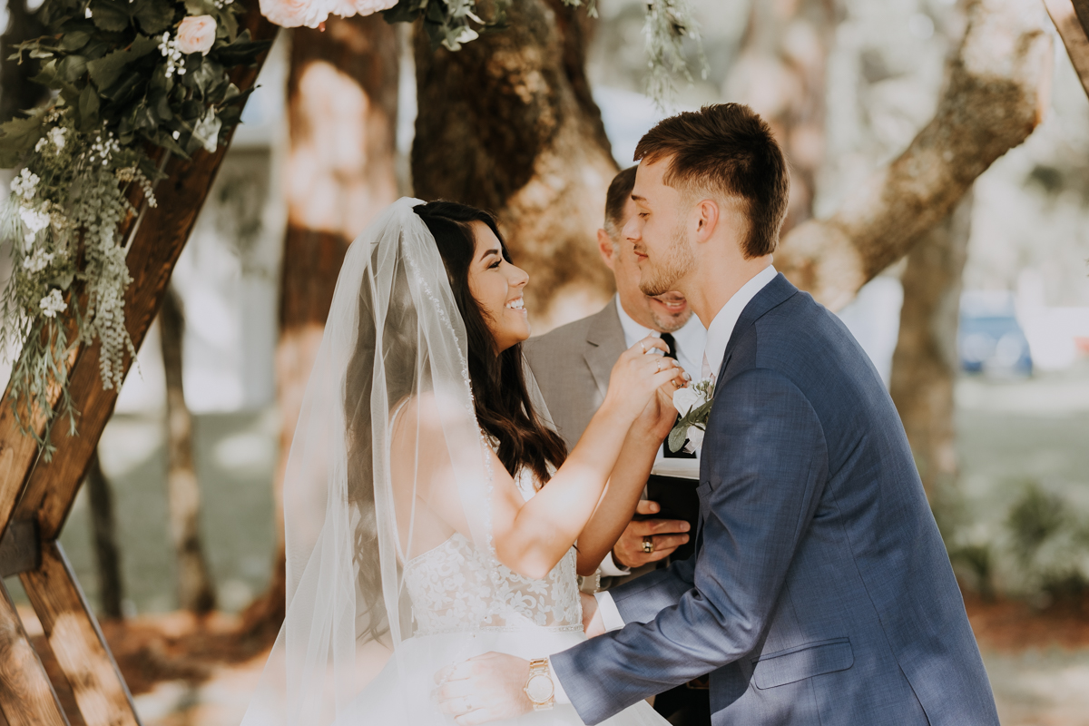 pronounced husband and wife | outdoor Florida wedding
